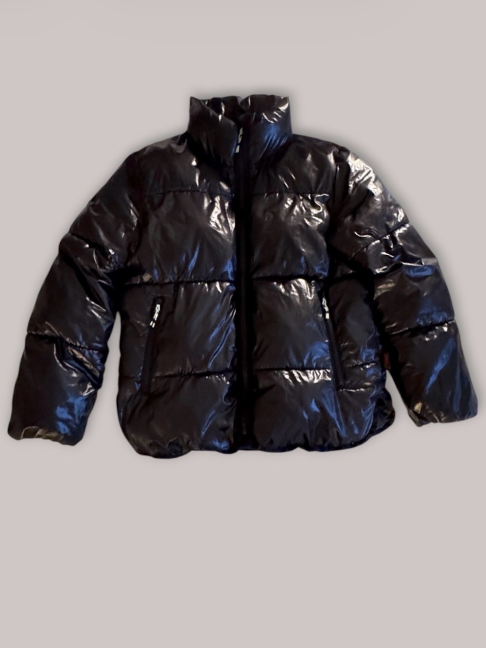 H&M Glossy Black Thermolite Puffer Jacket XS S - Picture 4 of 9